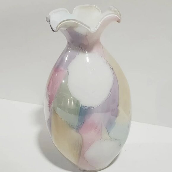 Vintage Arte Murano Linea Mary Kristall Vase Multi-colored - Picture 2 of 6